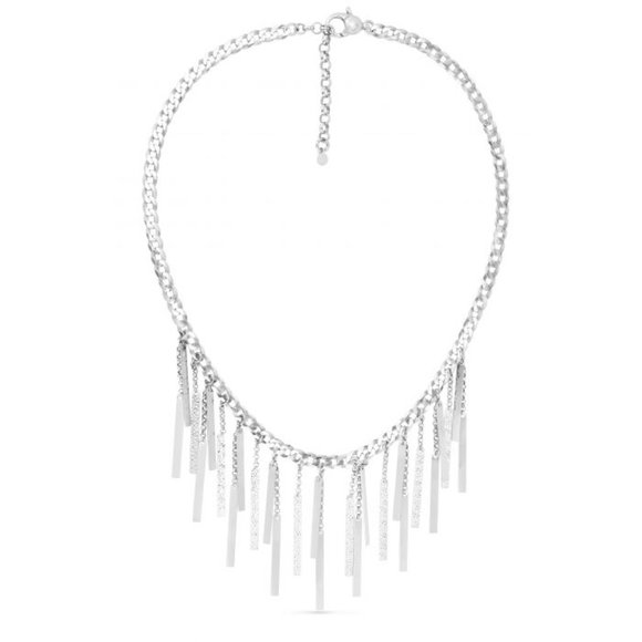 Sterling Silver Bar Fringe Choker